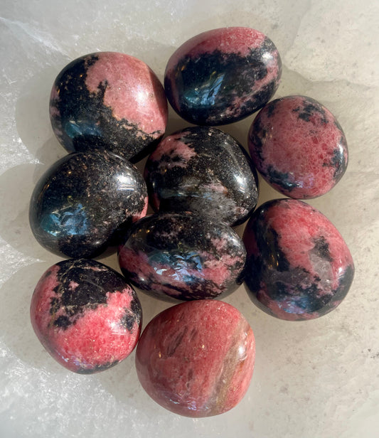 Rhodonite Palm Stone