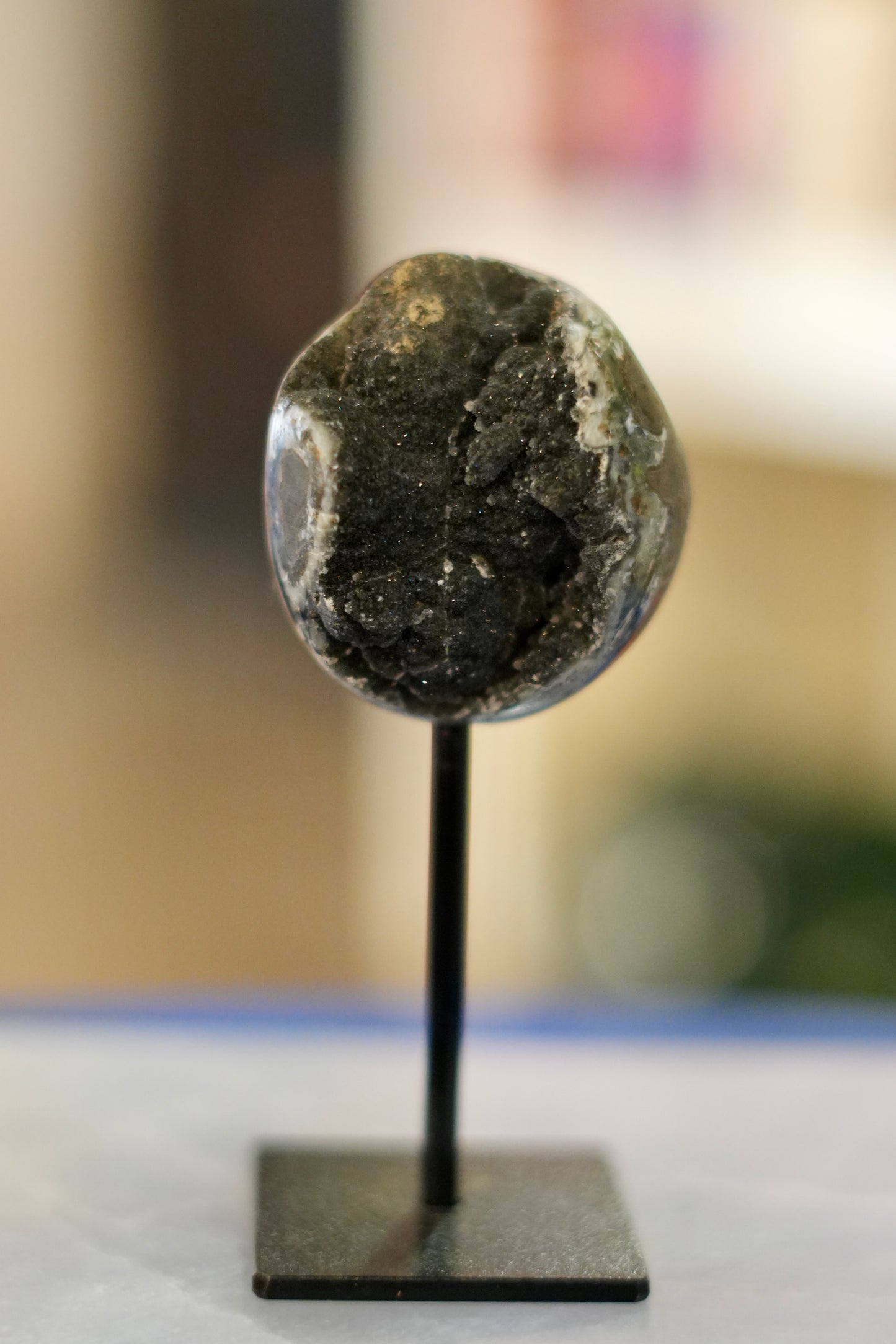 Black Amethyst on Stand