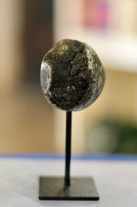 Black Amethyst on Stand