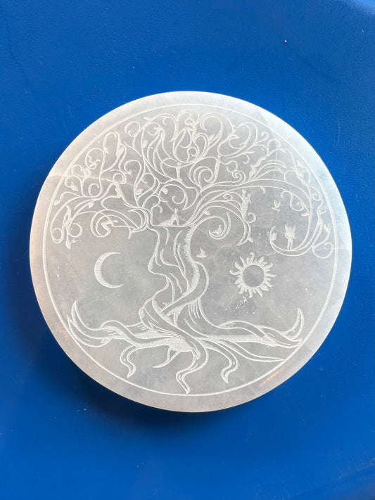 Tree Of Life Selenite Charging Plate