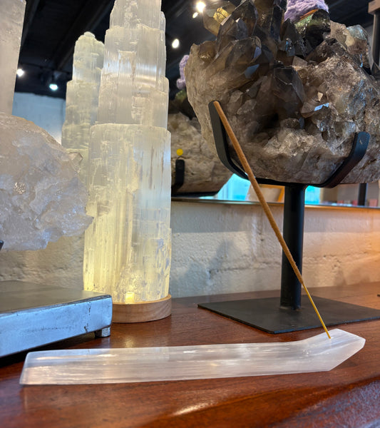 Selenite Incense Boat