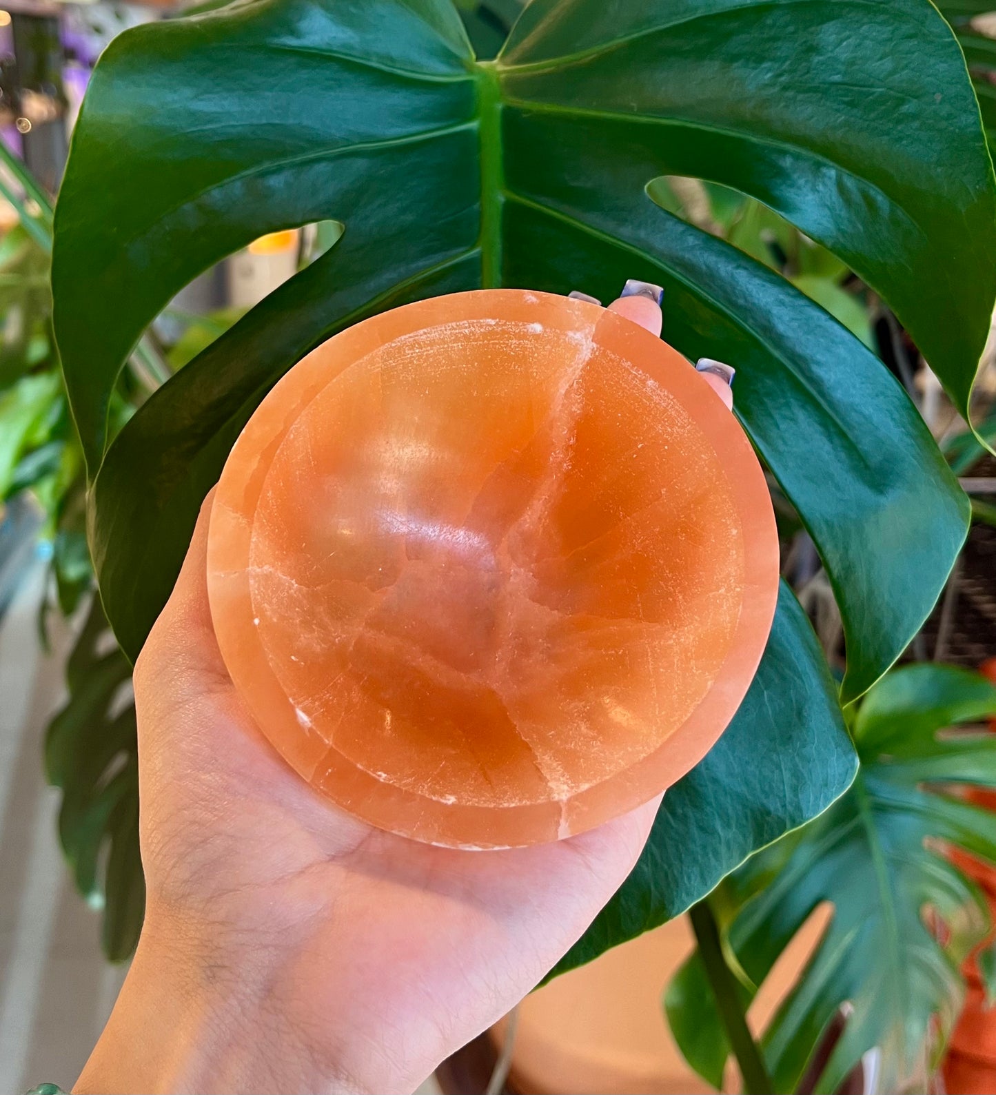 Peach Selenite Bowl: Small