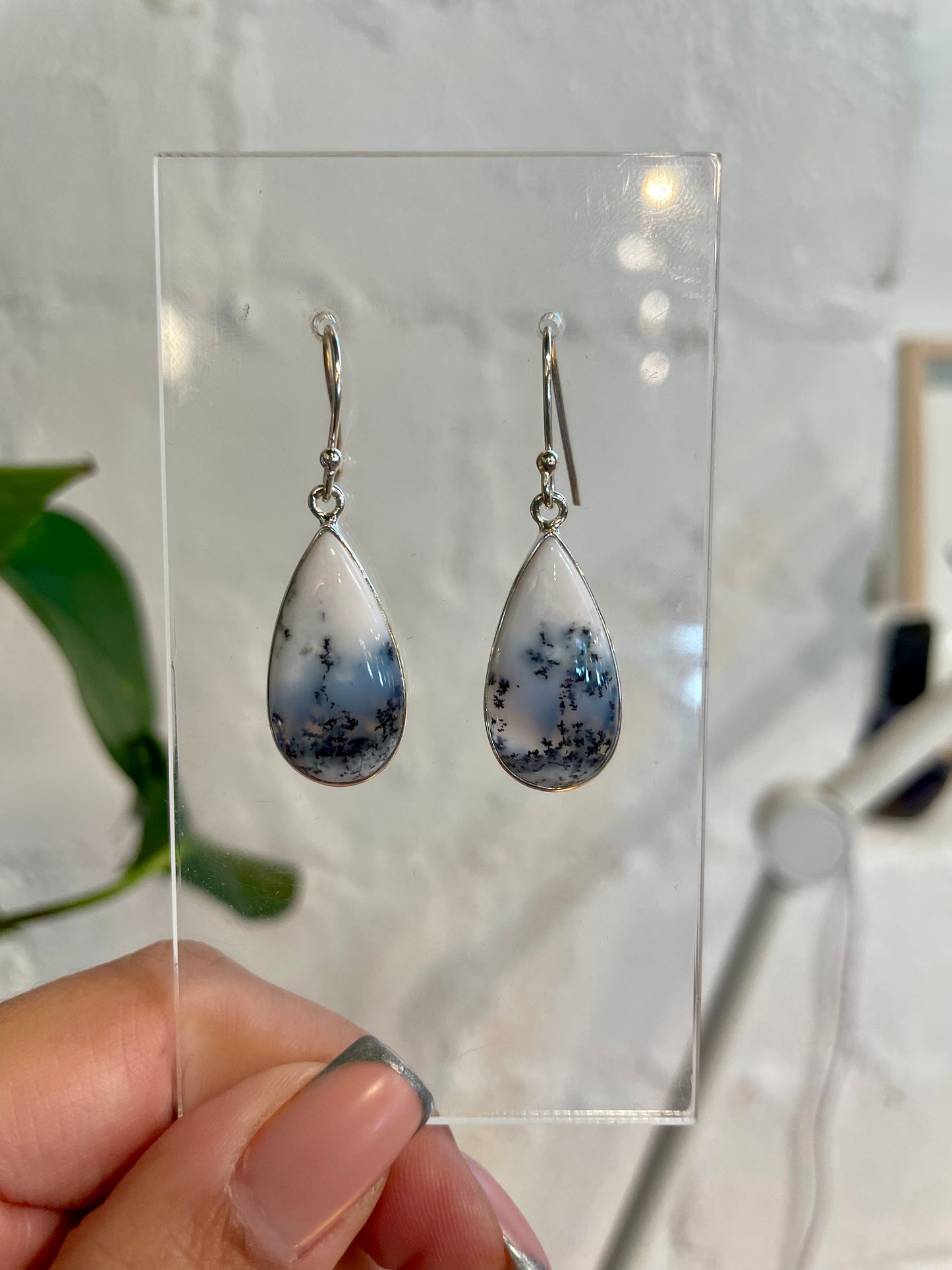 Dendritic Agate Drop Earrings