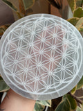 Extra Large Selenite Flower Of Life Charging Plate