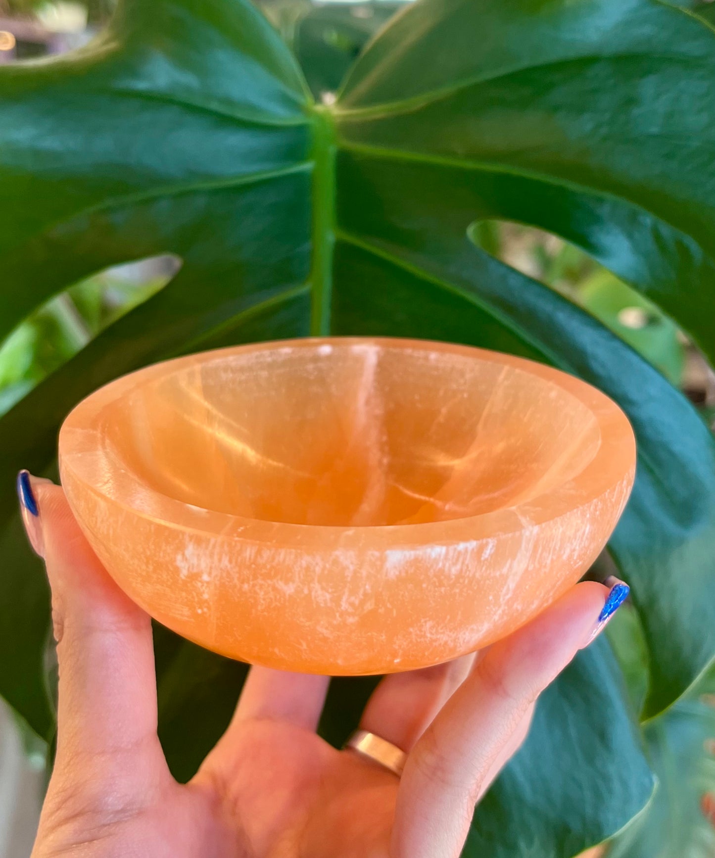 Peach Selenite Bowl: Small