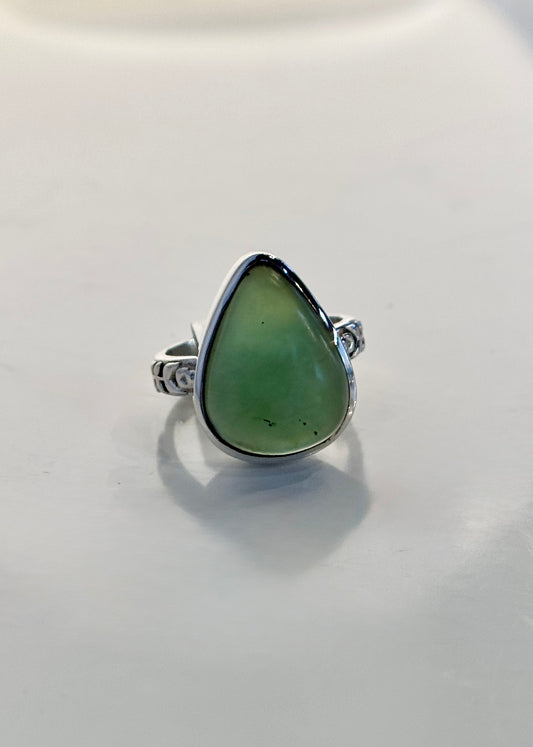 Sterling Silver Jade Ring Size 7