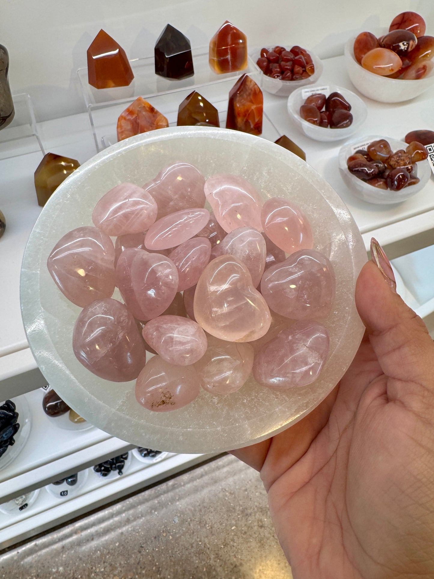 Rose Quartz Mini Hearts