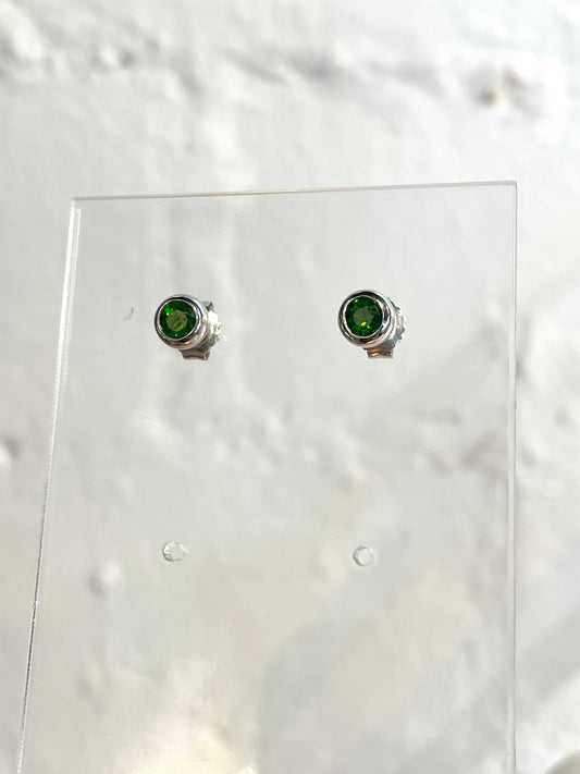 Chrome Diopside Stud Earrings