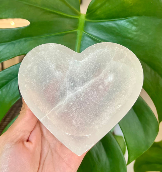 Small Selenite Heart Bowl