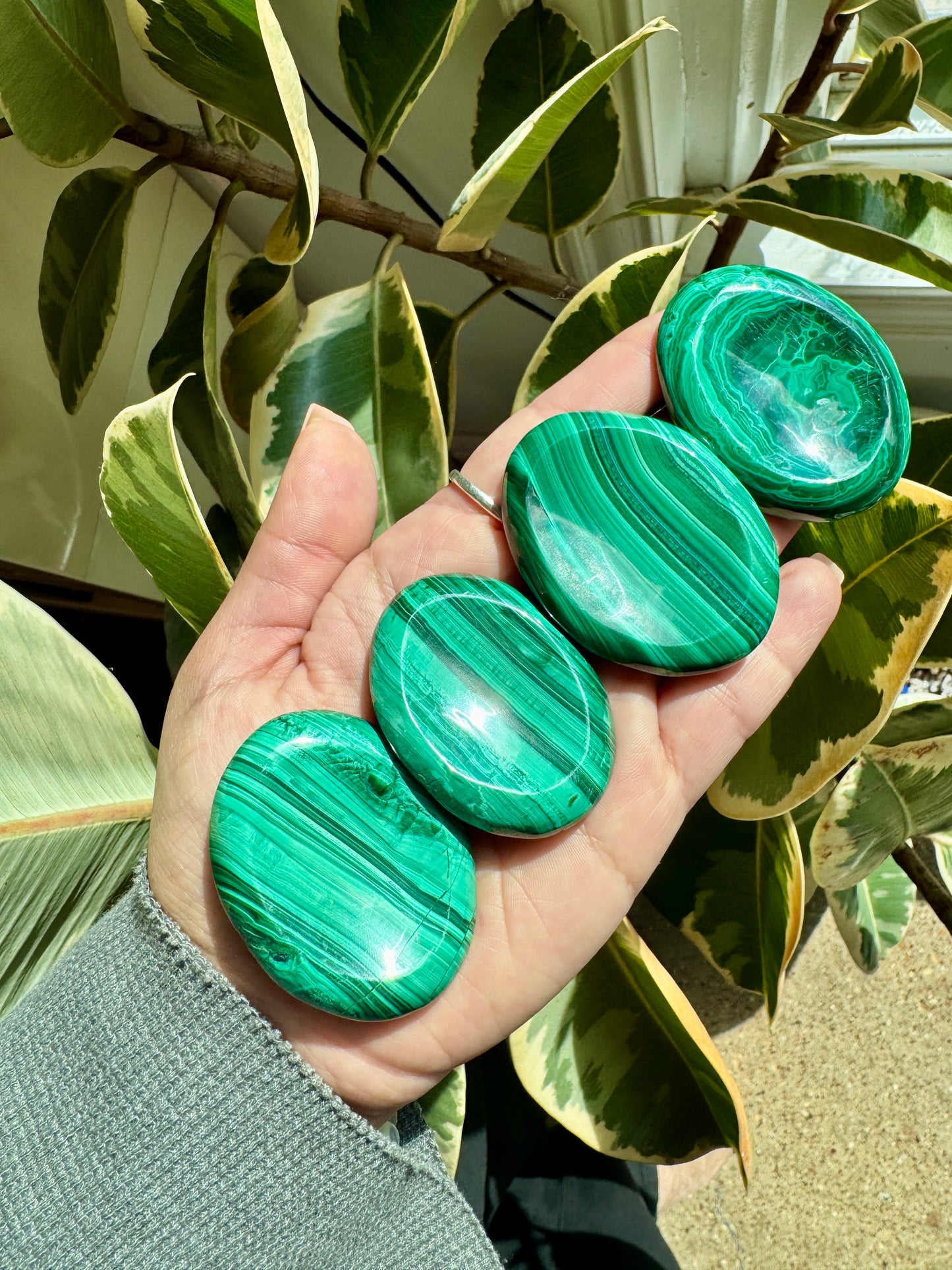 Malachite Worry Stones