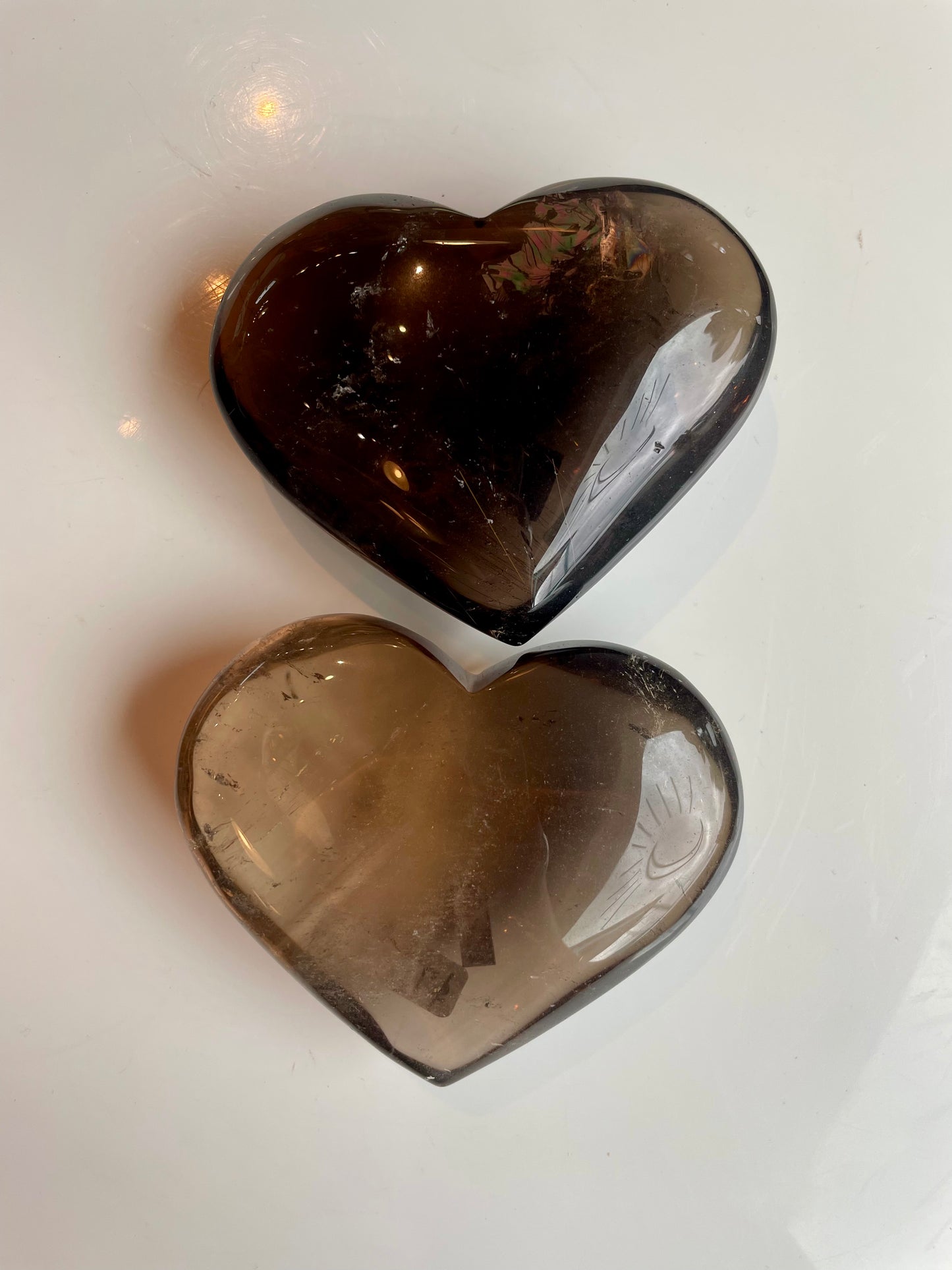 Smoky Quartz Hearts