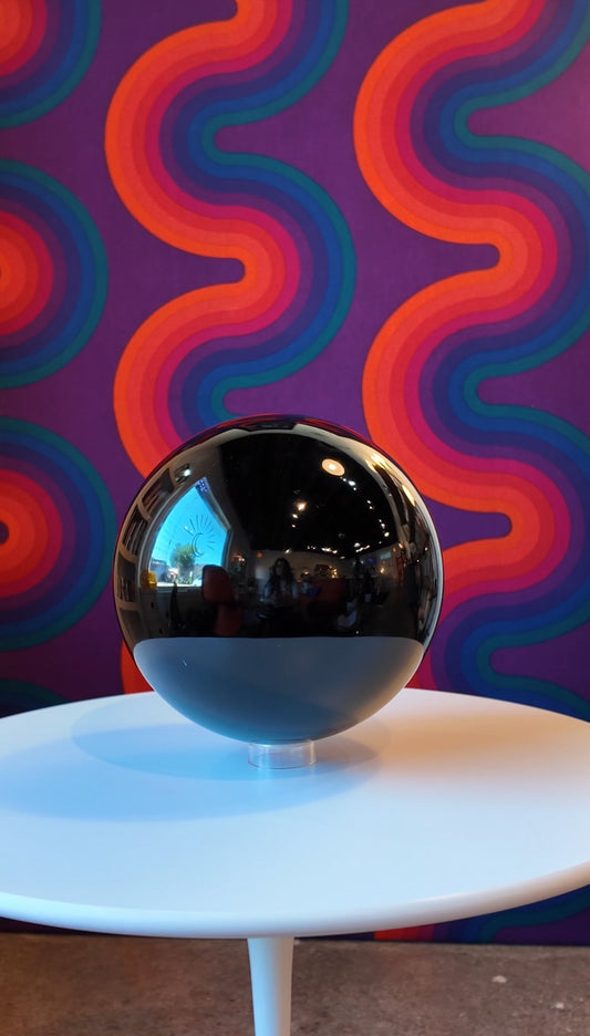 Large Black Obsidian Sphere