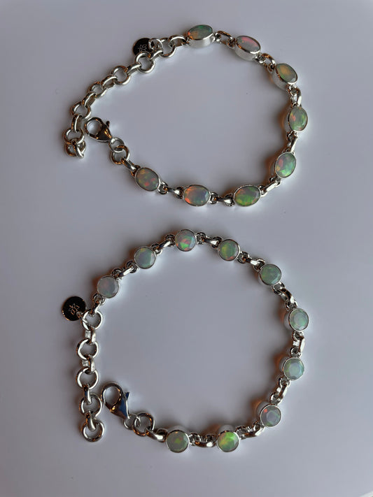 Ethiopian Water Opal Sterling Silver Bracelet