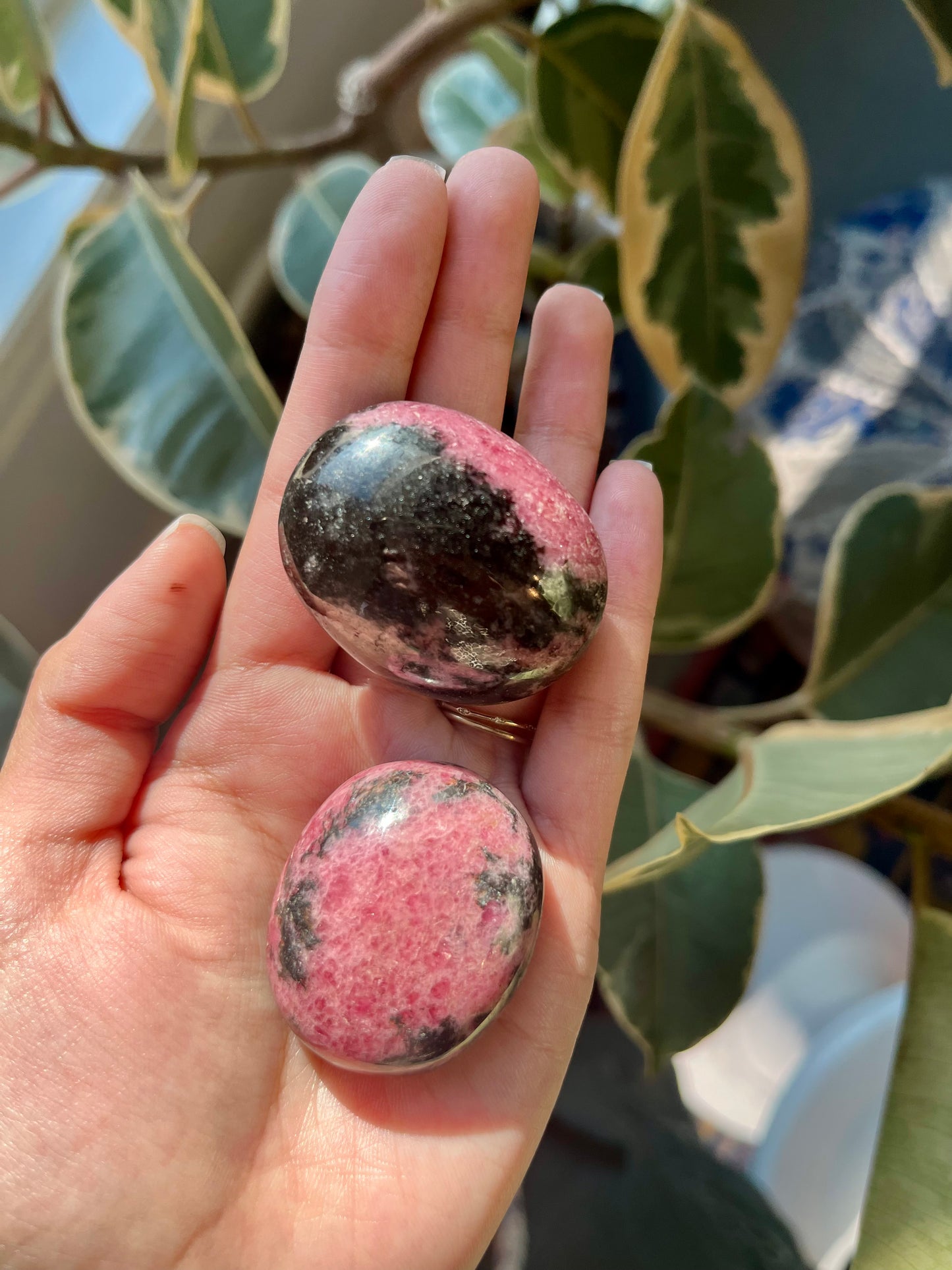 Rhodonite Palm Stone