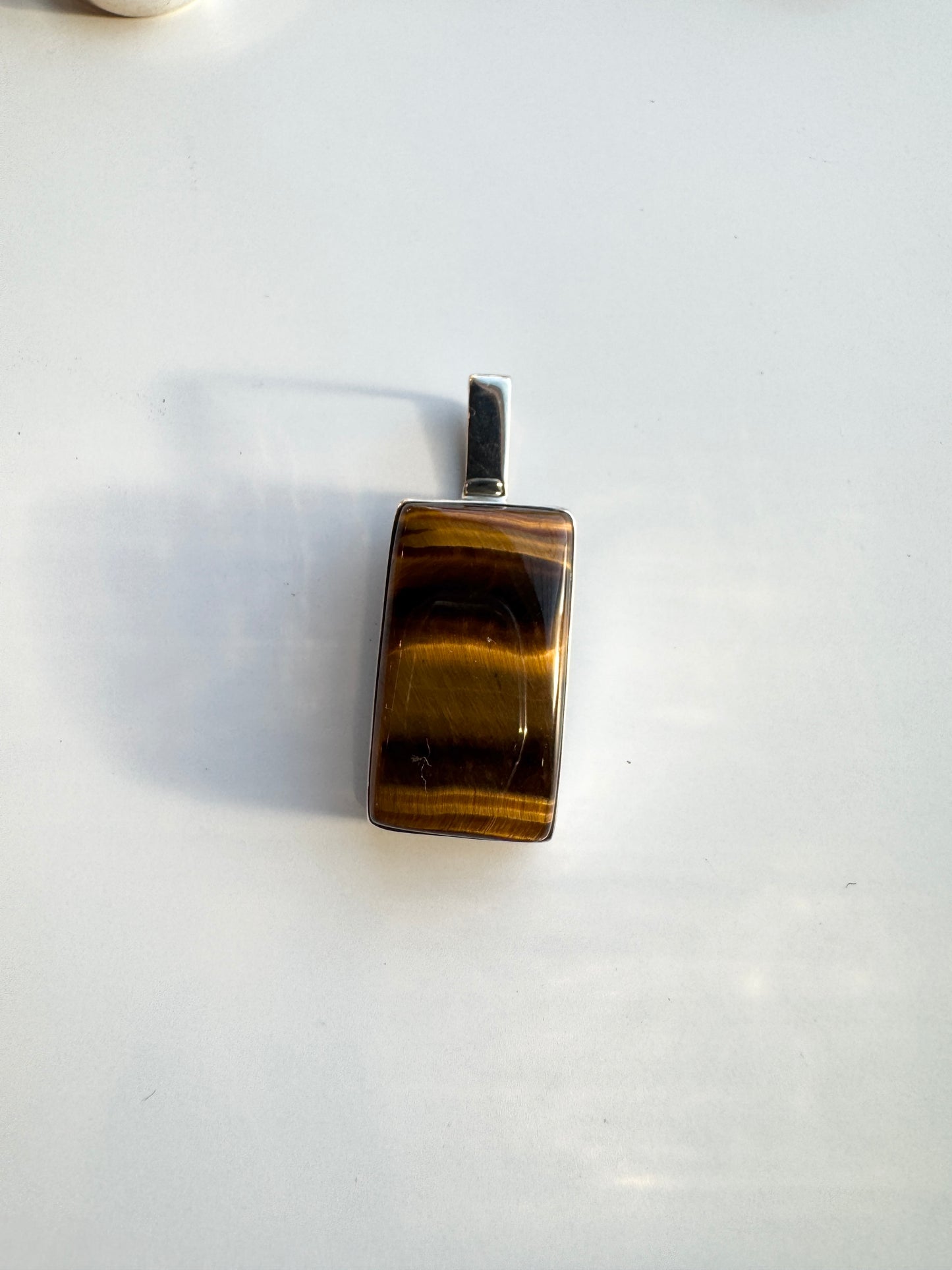 Sterling Silver Tigers Eye Necklace Pendant