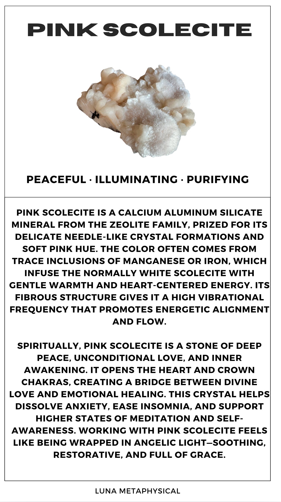 Pink Scolecite Specimen