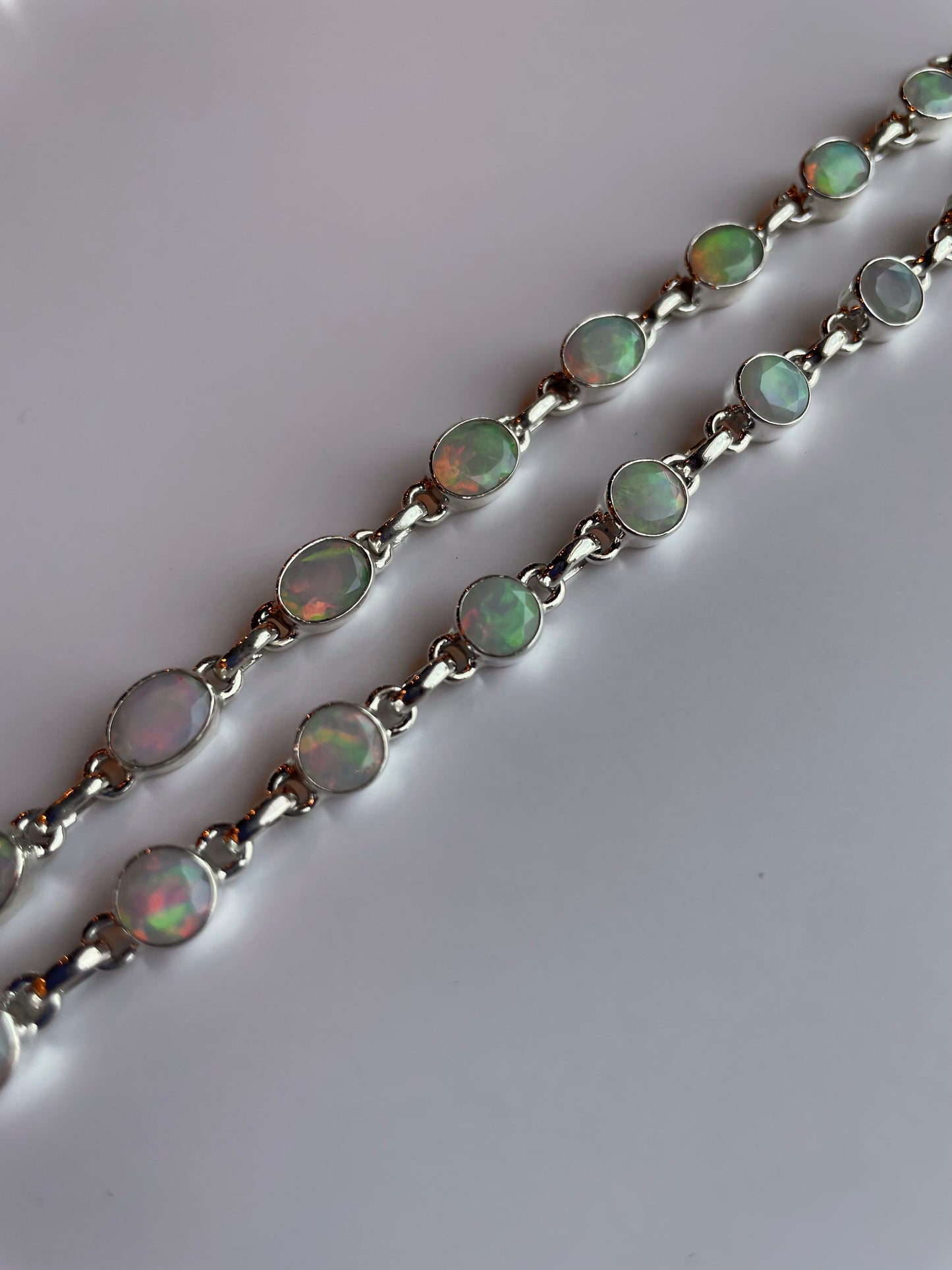 Ethiopian Water Opal Sterling Silver Bracelet