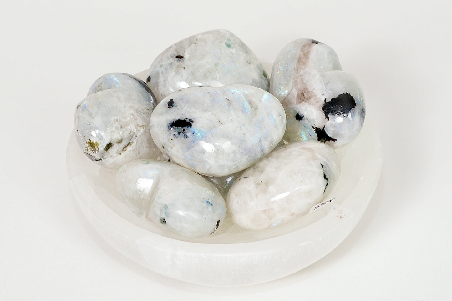 Rainbow Moonstone Polished Hearts