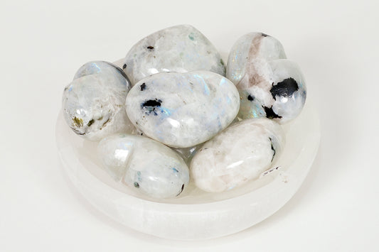 Rainbow Moonstone Polished Hearts