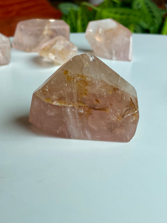 Rose Quartz with Golden Healer - GHRQ02