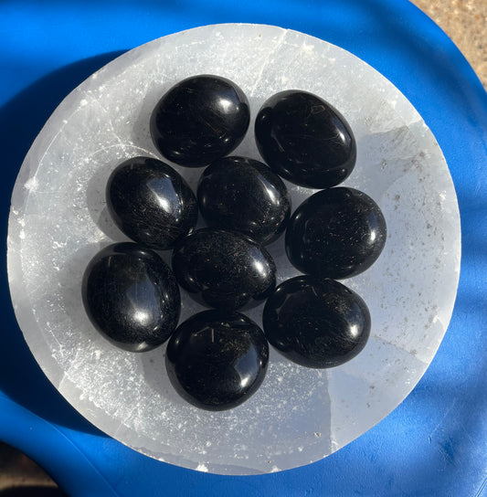 Brazilian Black Tourmaline Palm Stone
