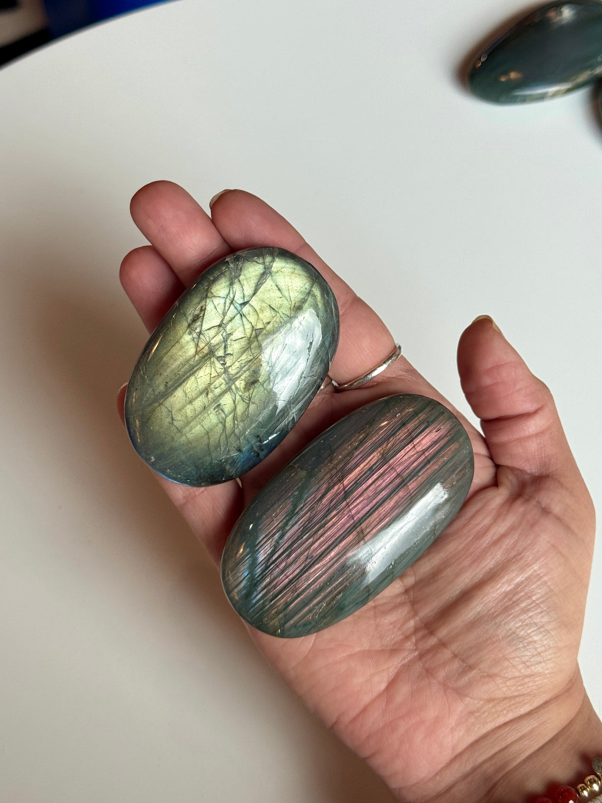 High Grade Polished Labradorite Palm Stones