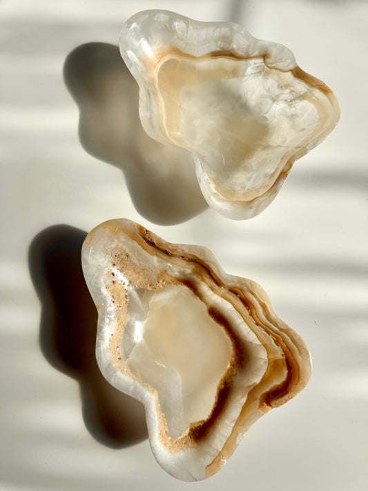 Freeform White Onyx Bowl