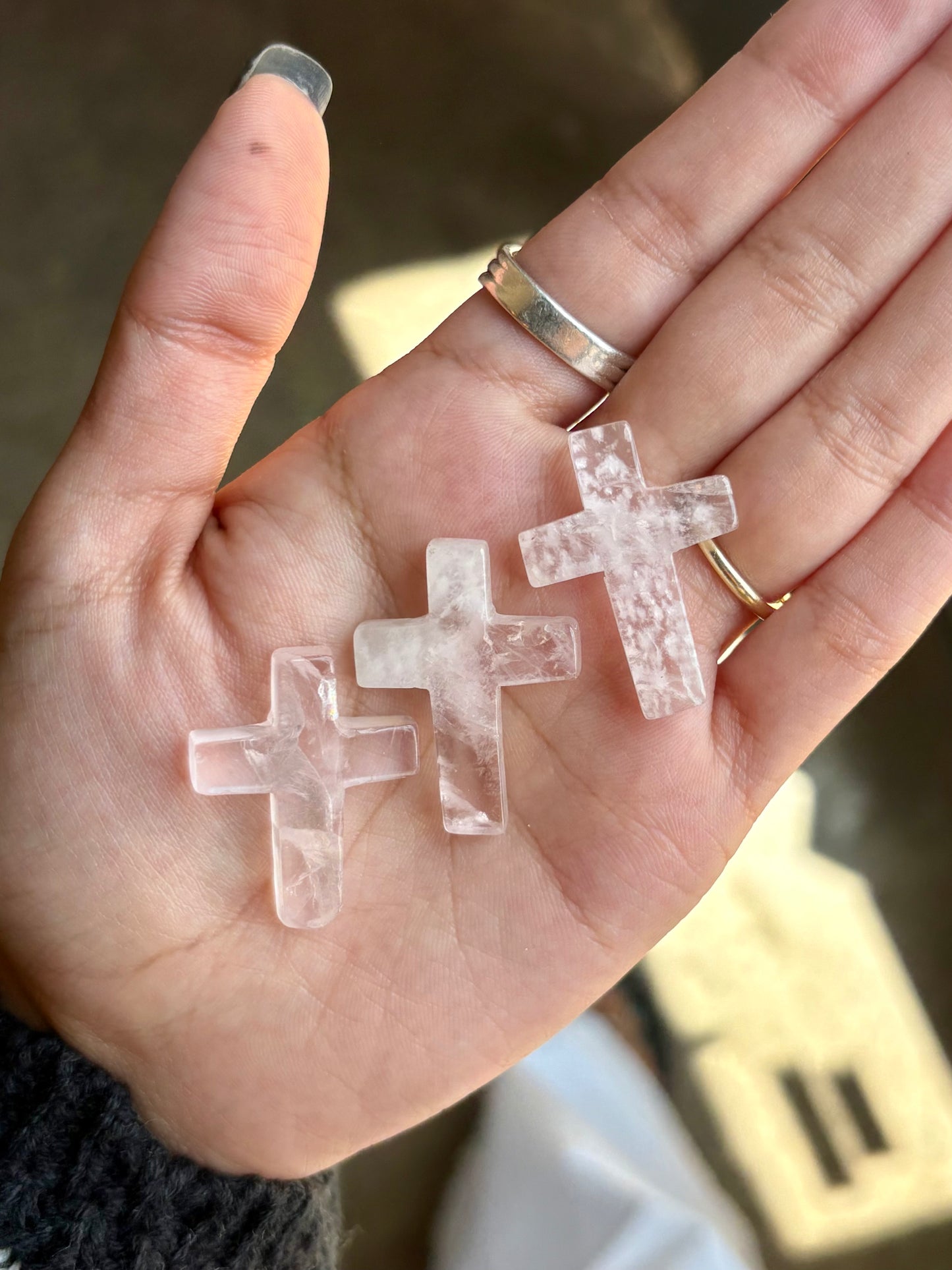 Rose Quartz Cross