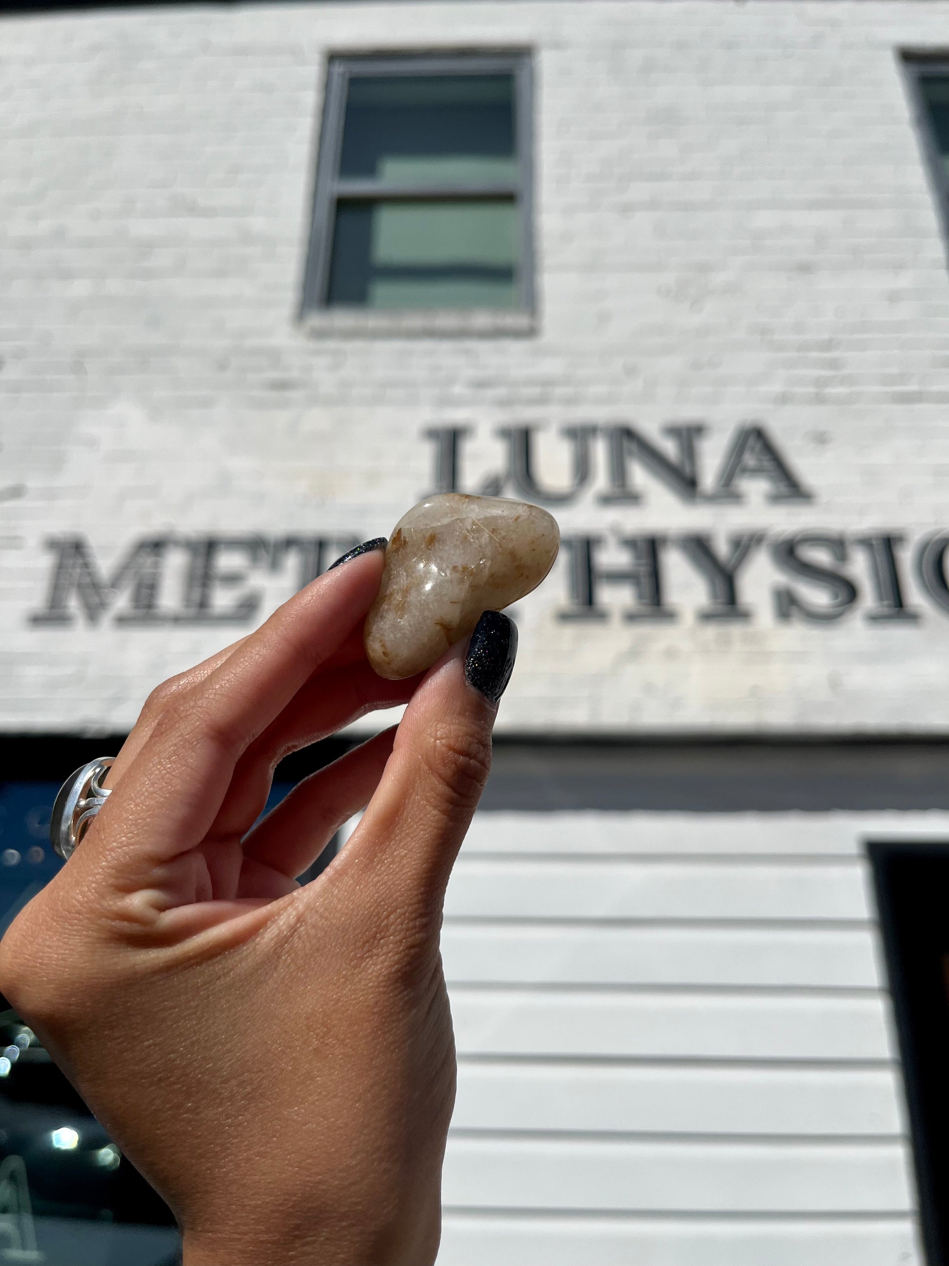 Golden Rutilated Quartz Tumble- Large - Luna Metaphysical