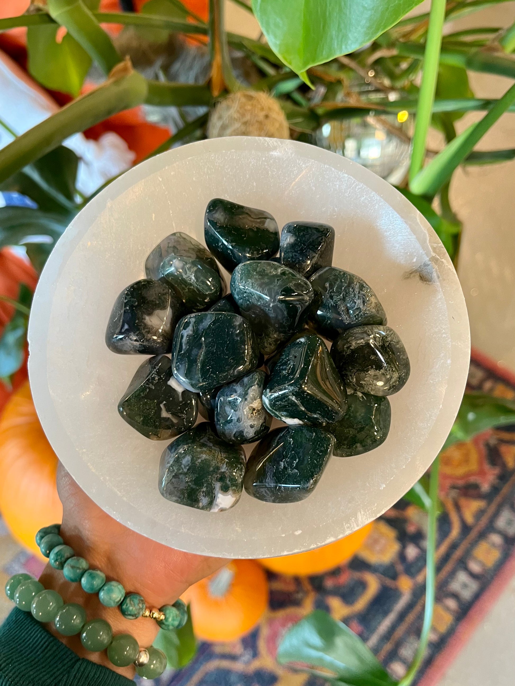 Moss Agate Tumble- Large - Luna Metaphysical