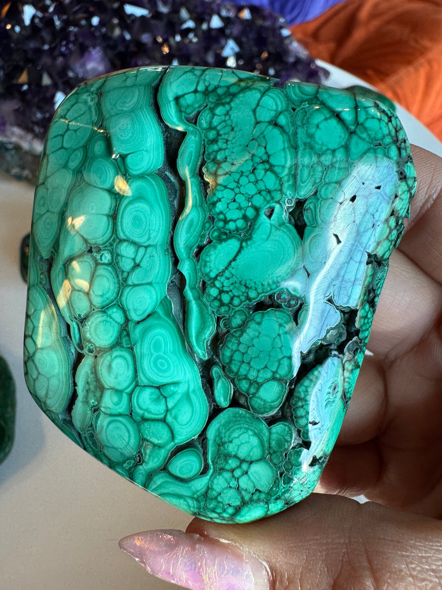 Polished malachite - D