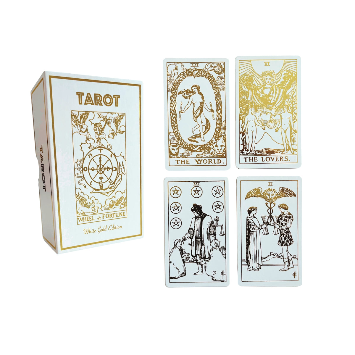 White Gold Tarot and Guide | Classic Tarot Design and Gold Foil