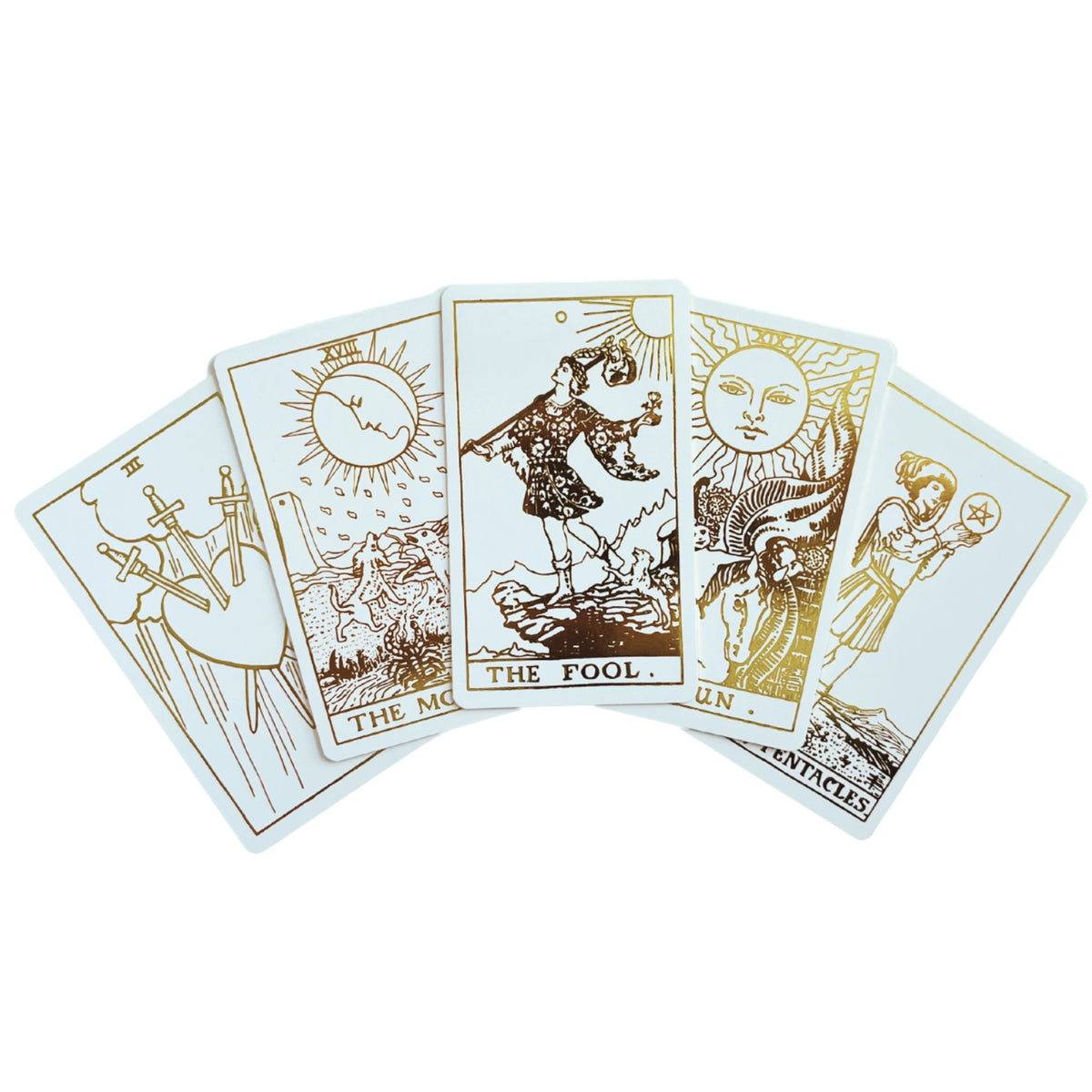 White Gold Tarot and Guide | Classic Tarot Design and Gold Foil