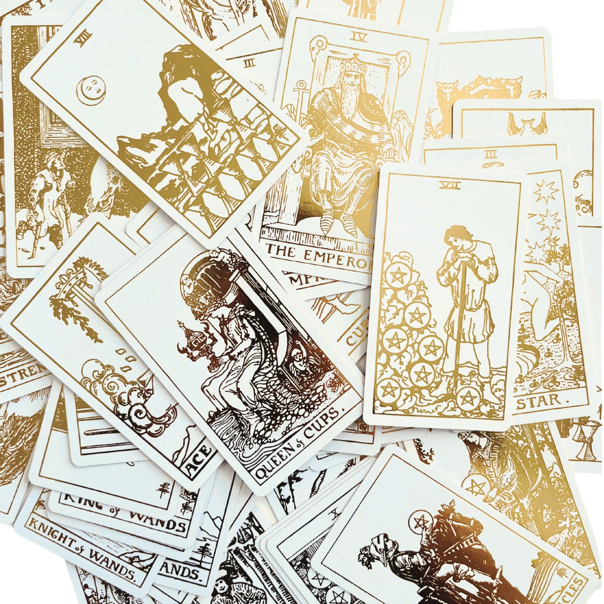 White Gold Tarot and Guide | Classic Tarot Design and Gold Foil