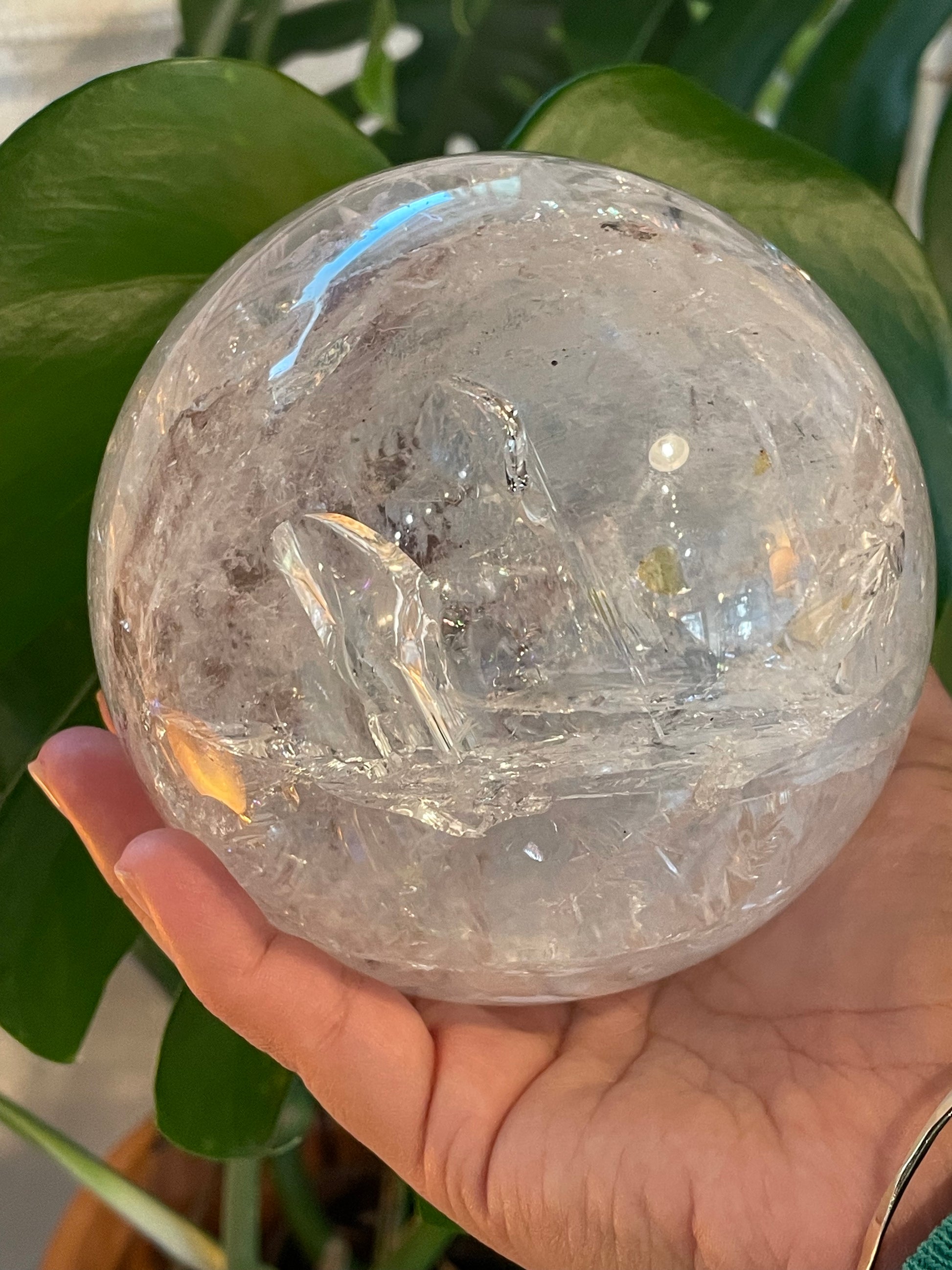 XL Lemurian Quartz Sphere - CQS001 - Luna Metaphysical