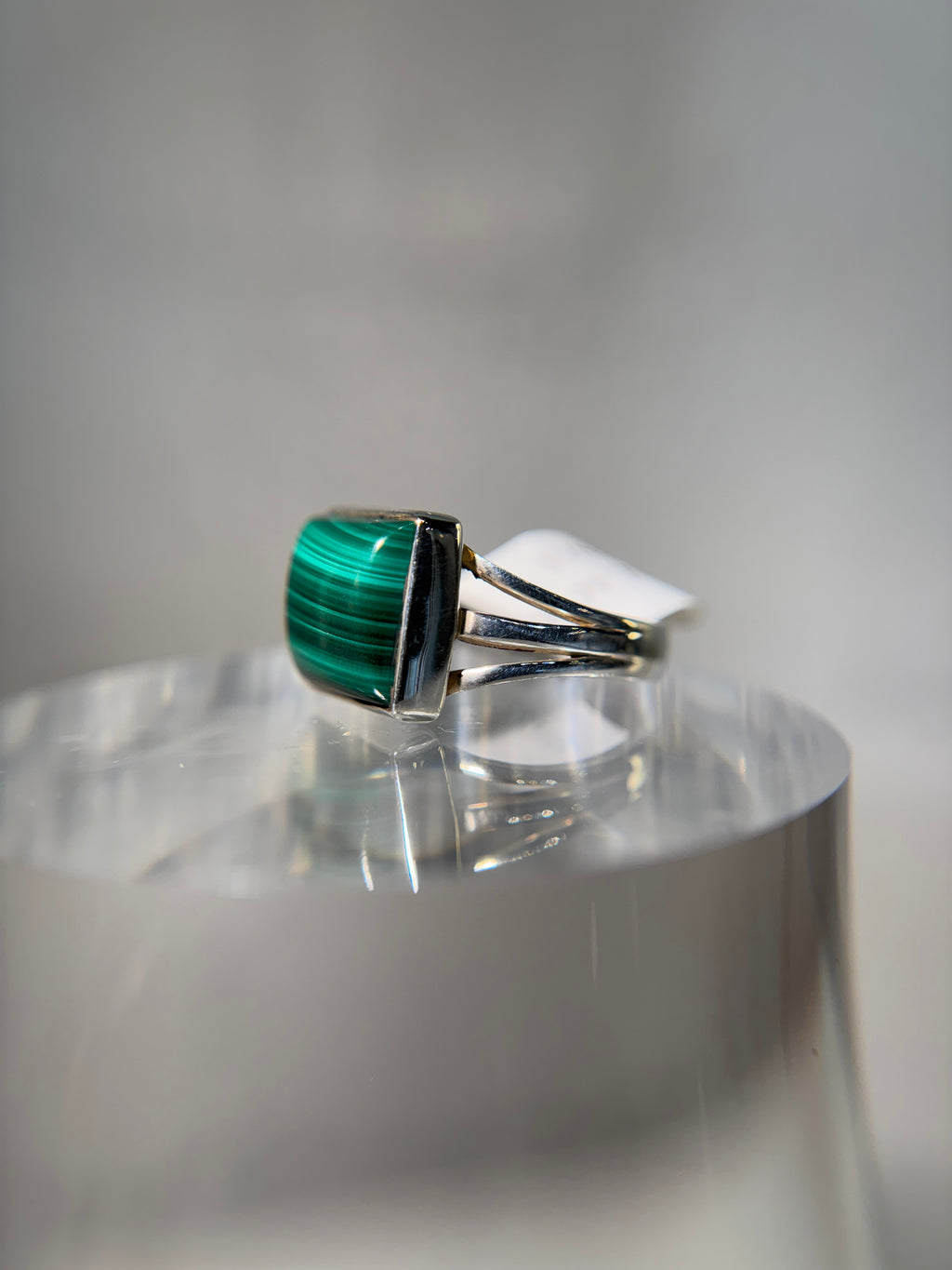 Malachite Sterling Silver  Ring Size 7