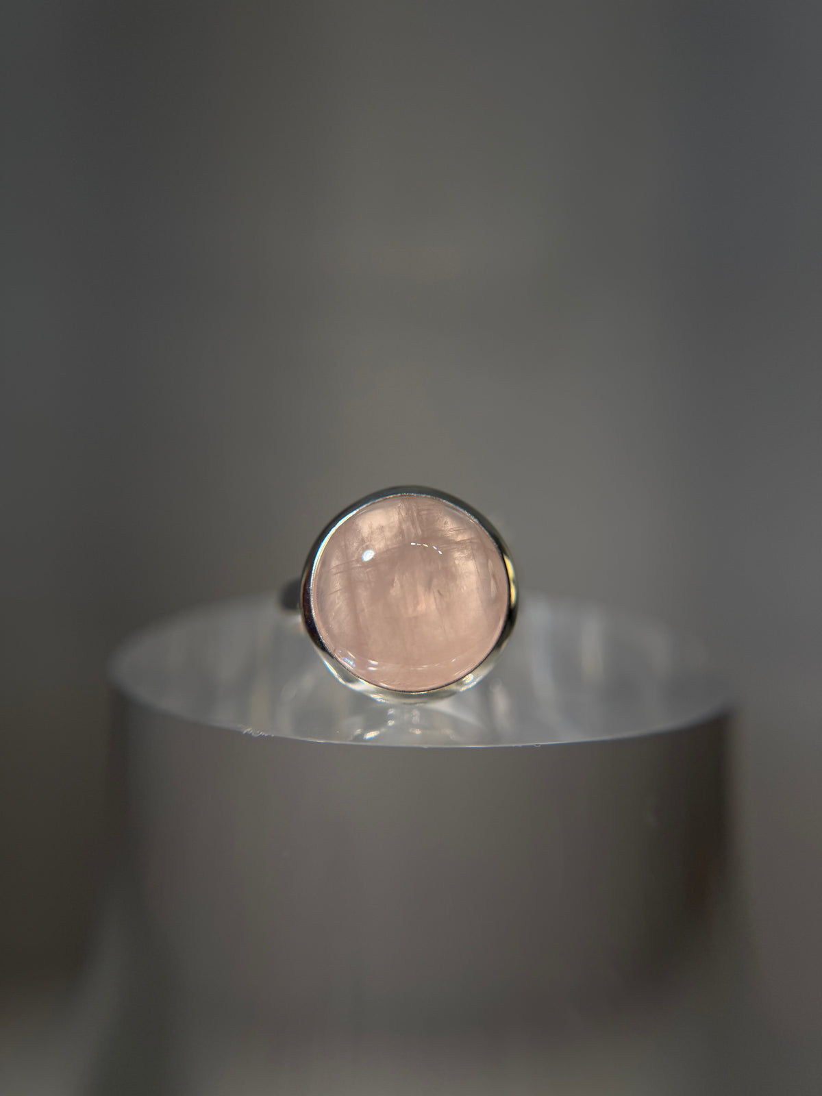 Rose Quartz Sterling Silver Ring Size 7