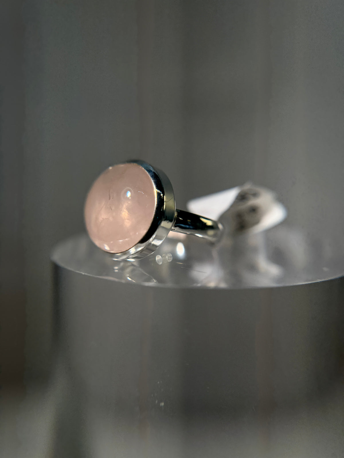Rose Quartz Sterling Silver Ring Size 7