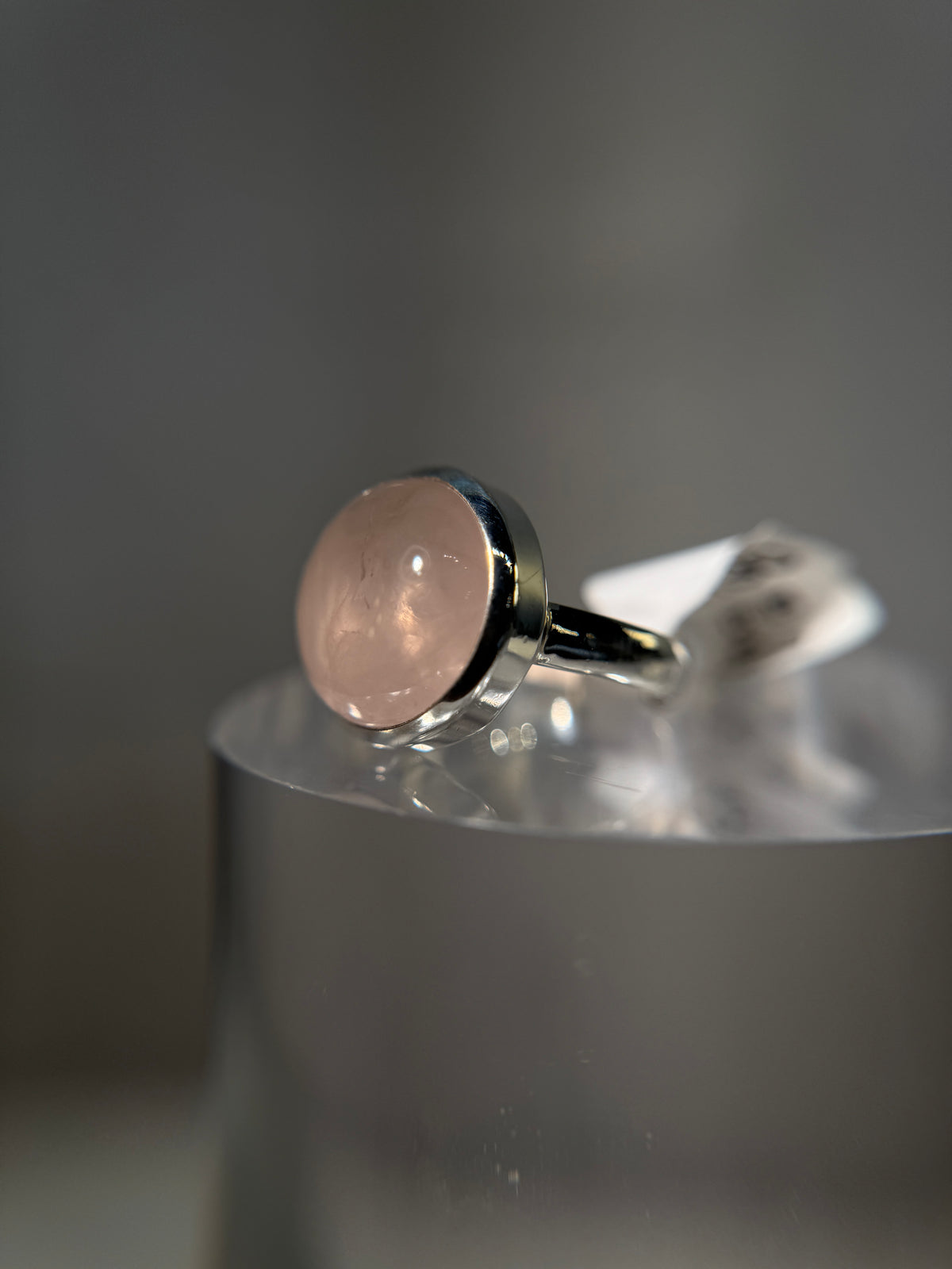 Rose Quartz Sterling Silver Ring Size 7