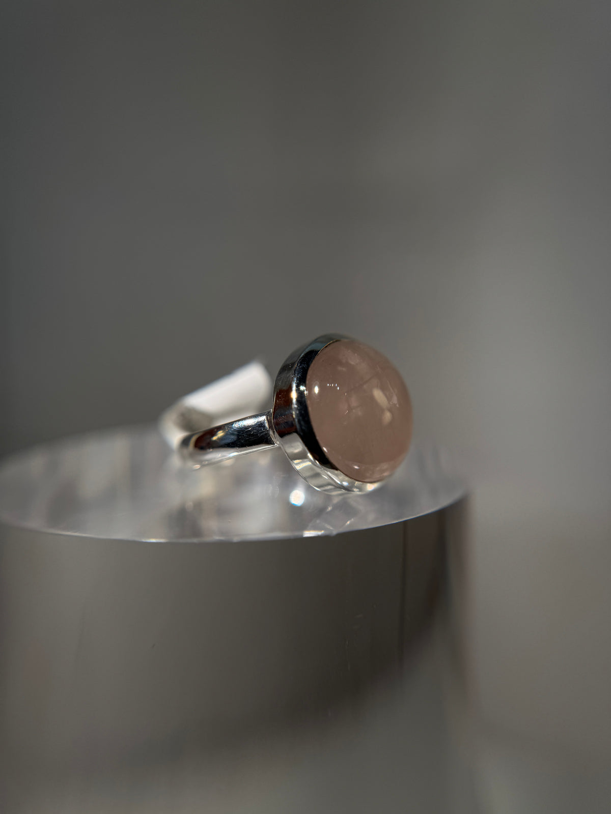 Rose Quartz Sterling Silver Ring Size 7