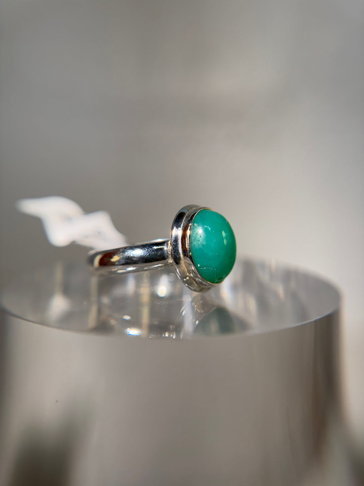 Chrysoprase Sterling Silver Ring Size 7