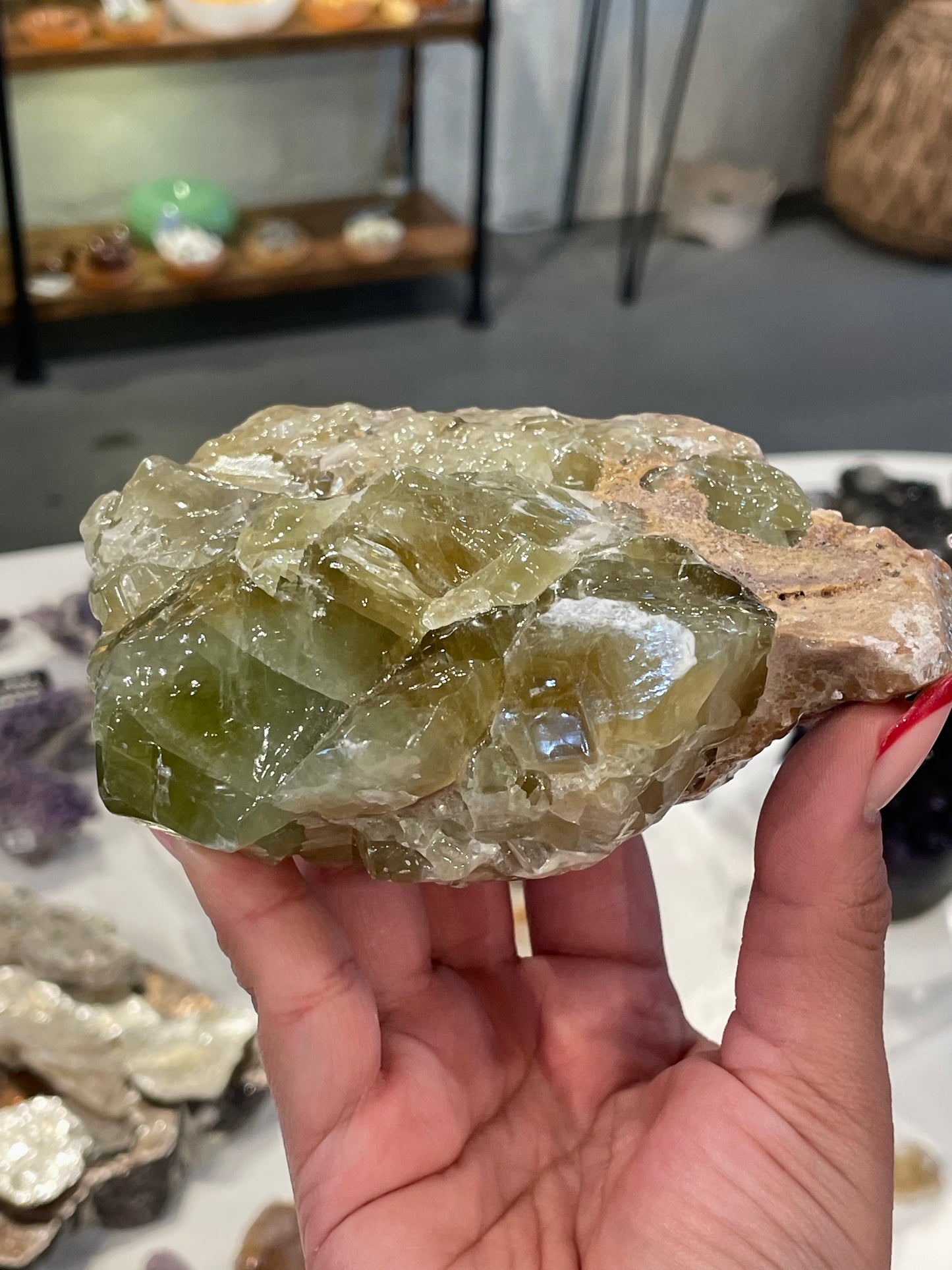 Rough Large Green Calcite
