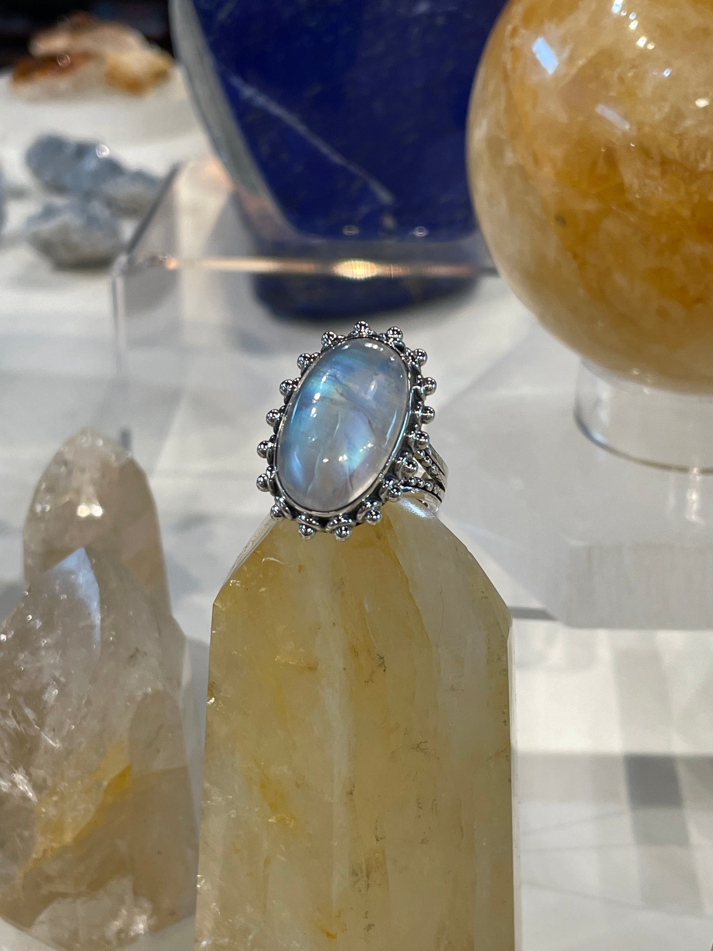 Sterling Silver Moonstone Ring Size 9 | 1029