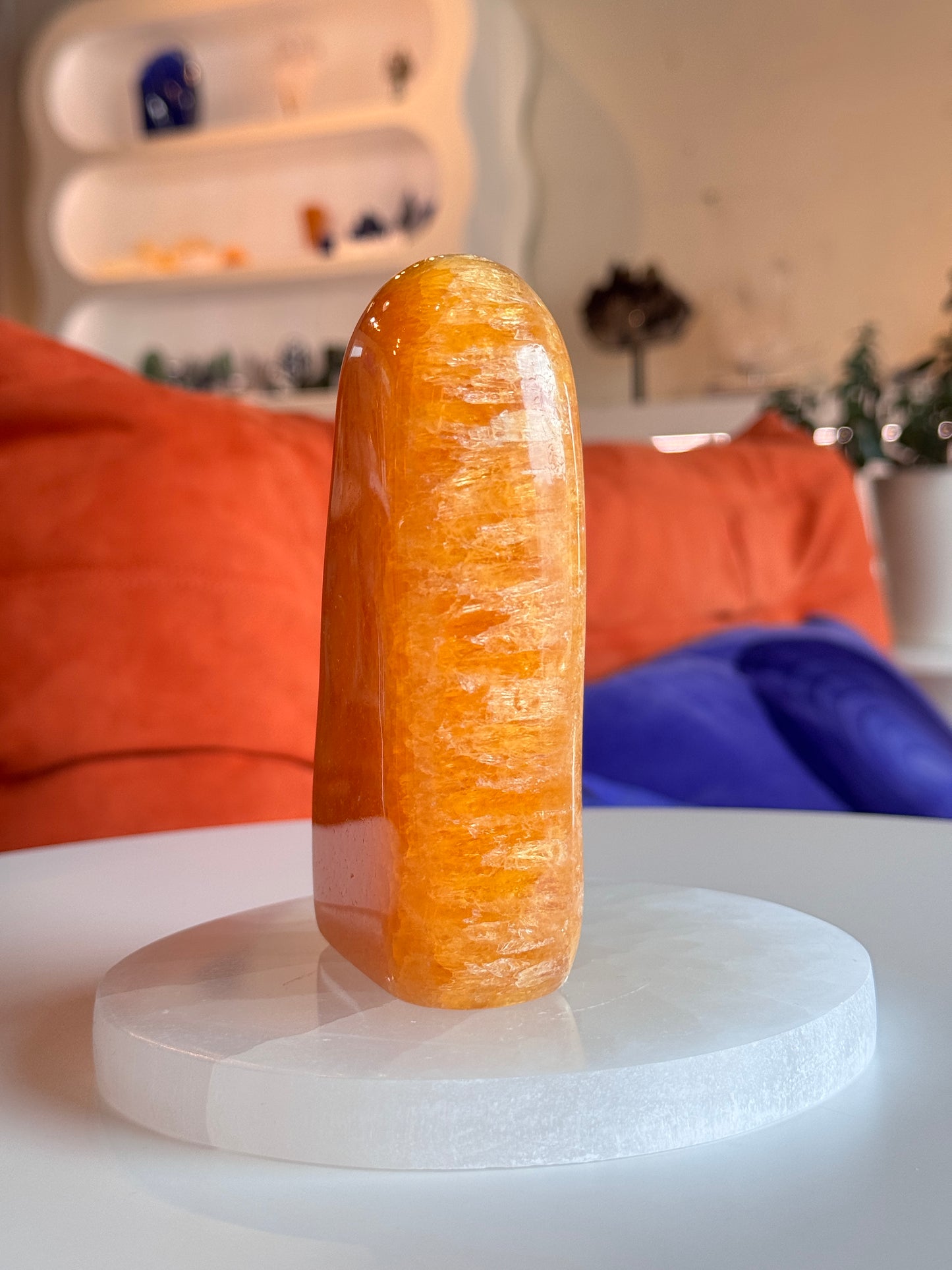 Polished Orange Calcite Freeform