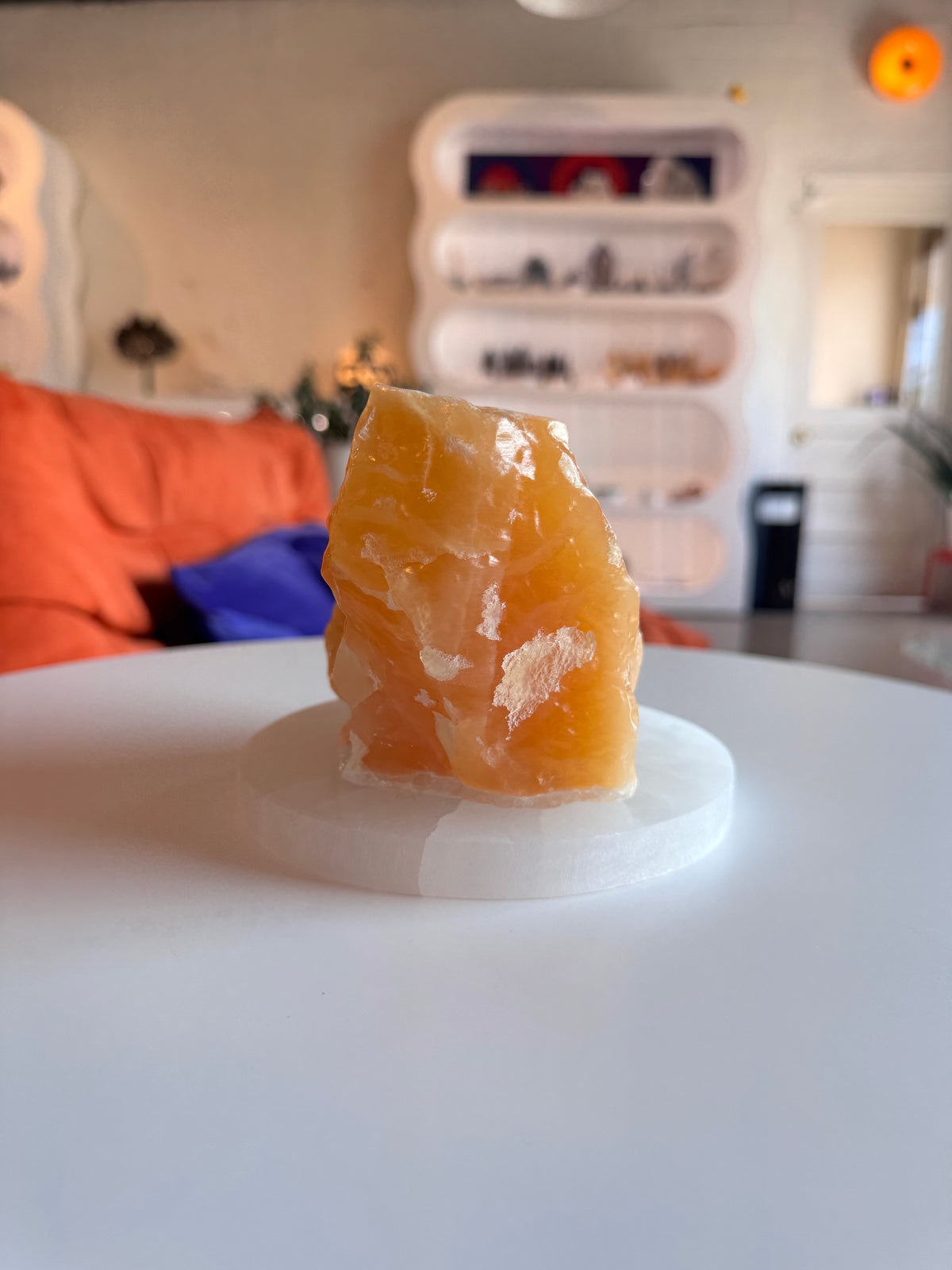 Rough Orange Calcite Freeform