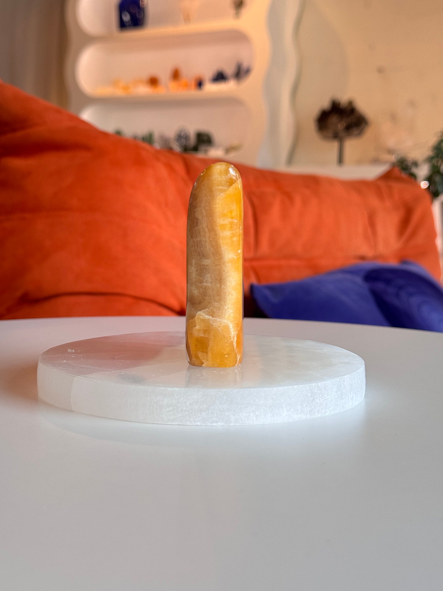 Polished Orange Calcite Freeform