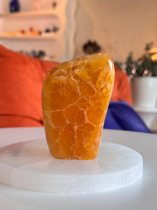 Polished Orange Calcite Freeform