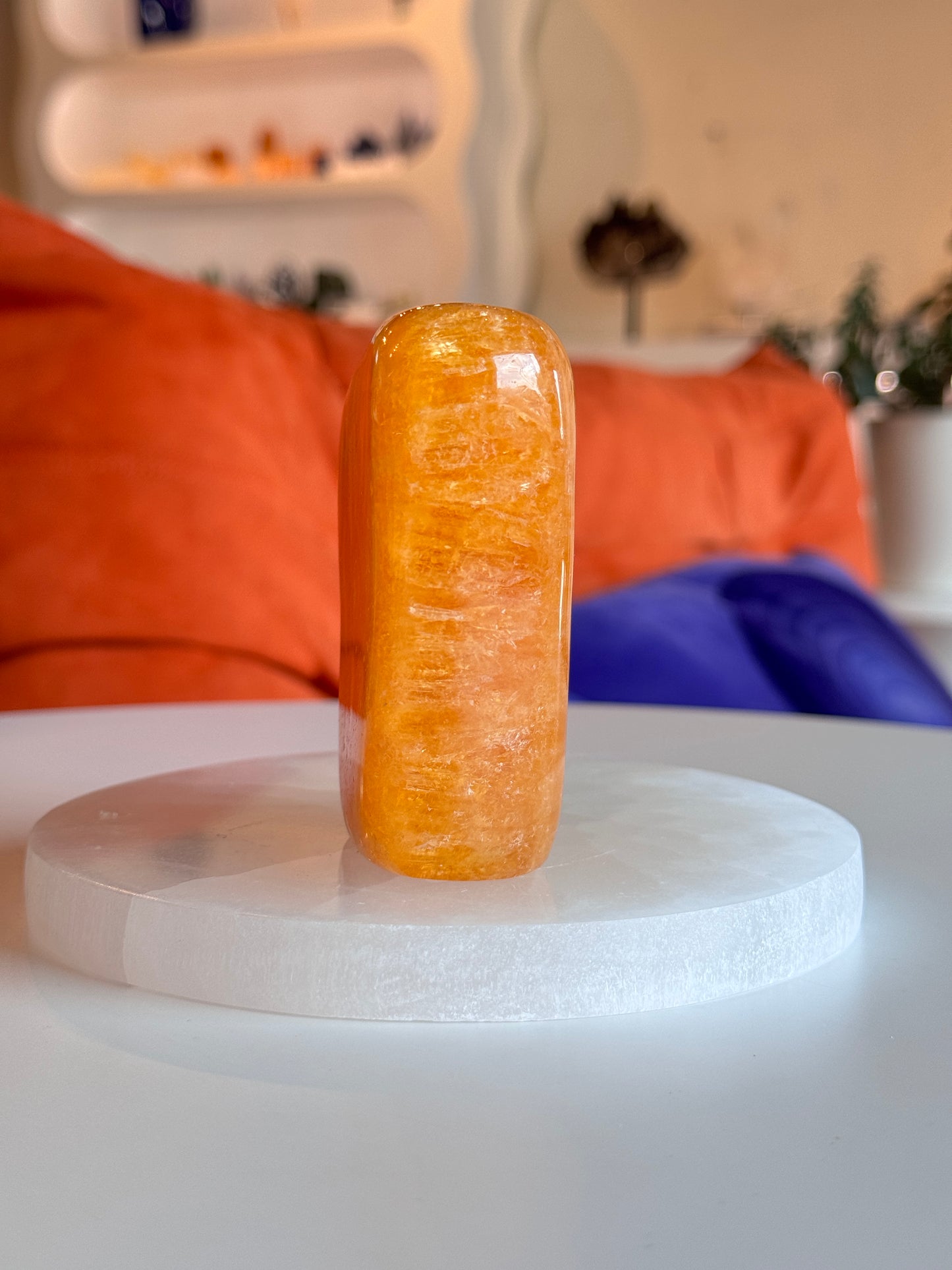 Polished Orange Calcite Freeform