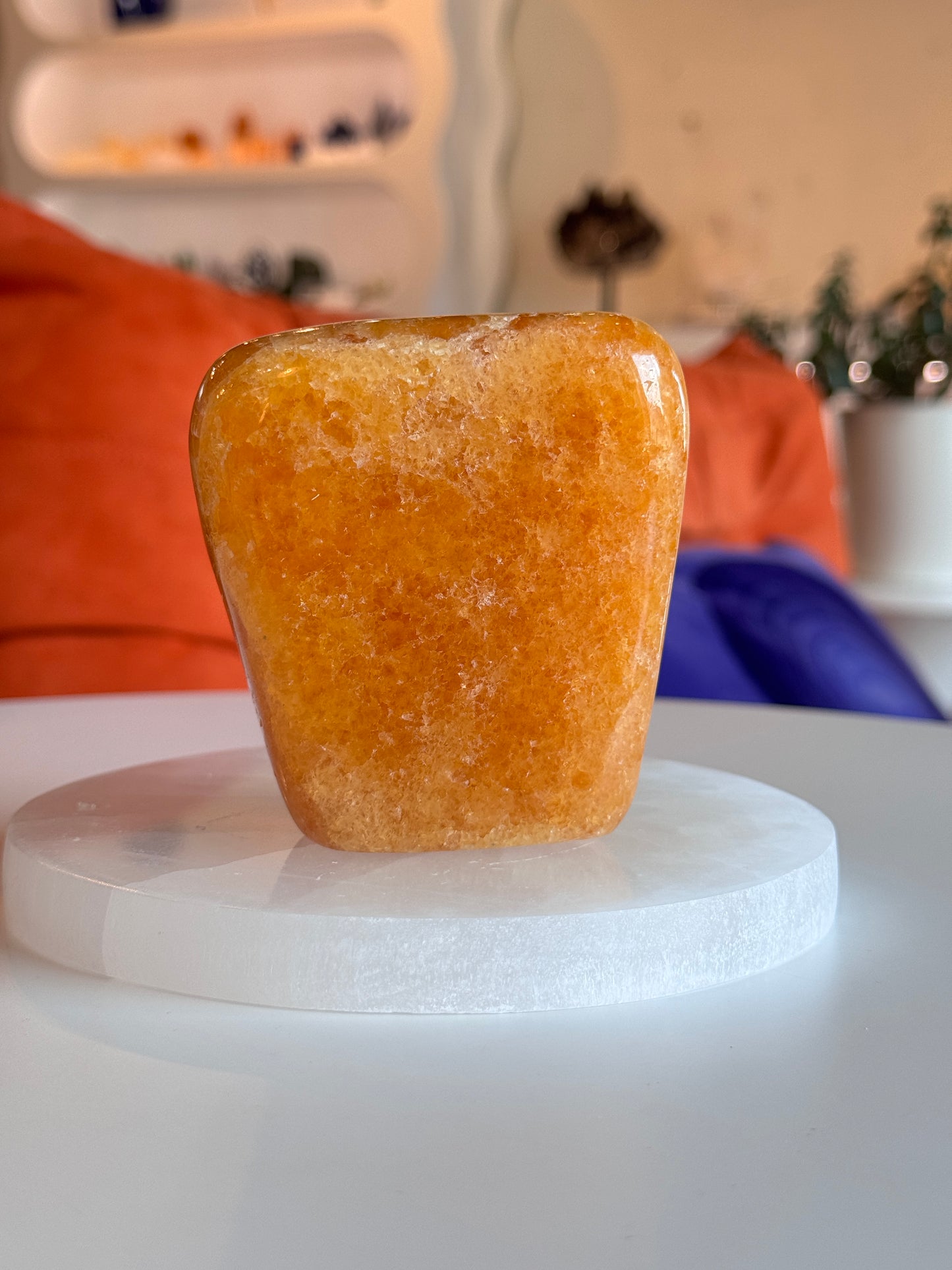 Polished Orange Calcite Freeform