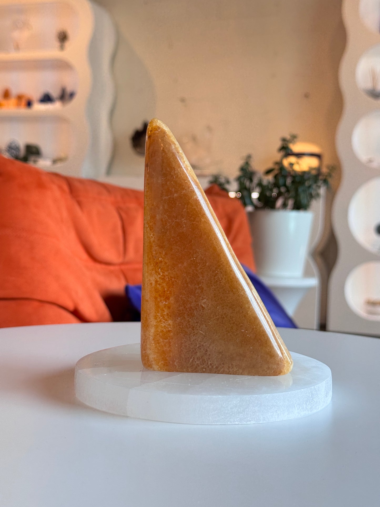 Polished Orange Calcite Freeform